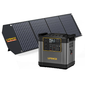 Portable solar generator power station for home backup with solar panels