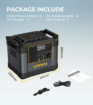 Portable power station accessories and output ports including AC outlets USB C DC and car charging