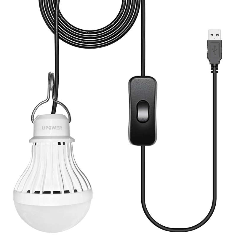 LIPOWER USB-Campinglaterne LED-Notleuchte 5W, Warmweiß