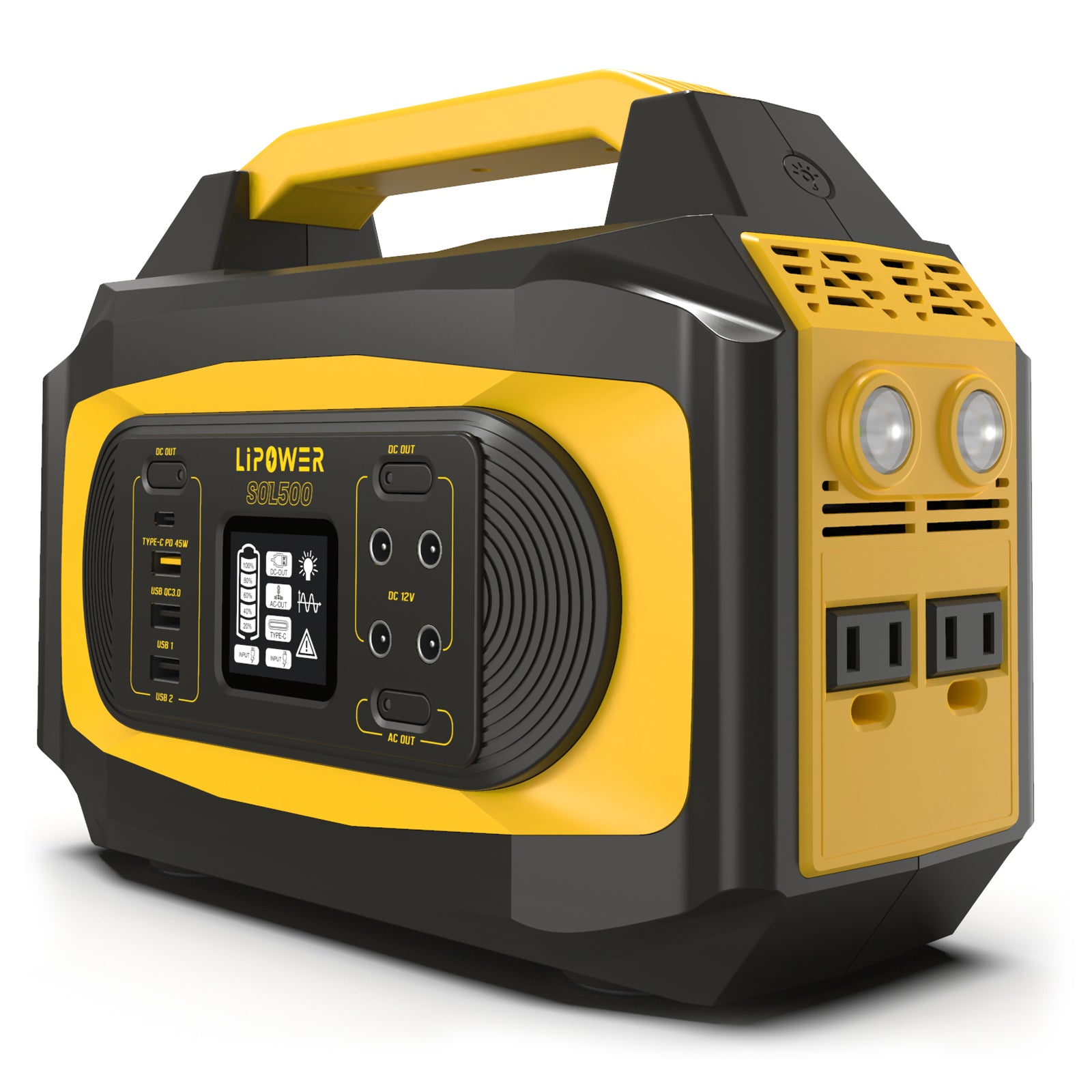 LIPOWER SOL500 Tragbare Powerstation 500W/472Wh