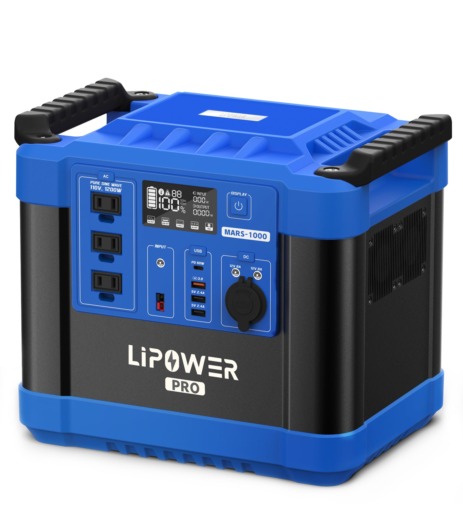 LIPOWER MARS-1000 PRO Tragbare LiFePO4-Powerstation 1120 Wh