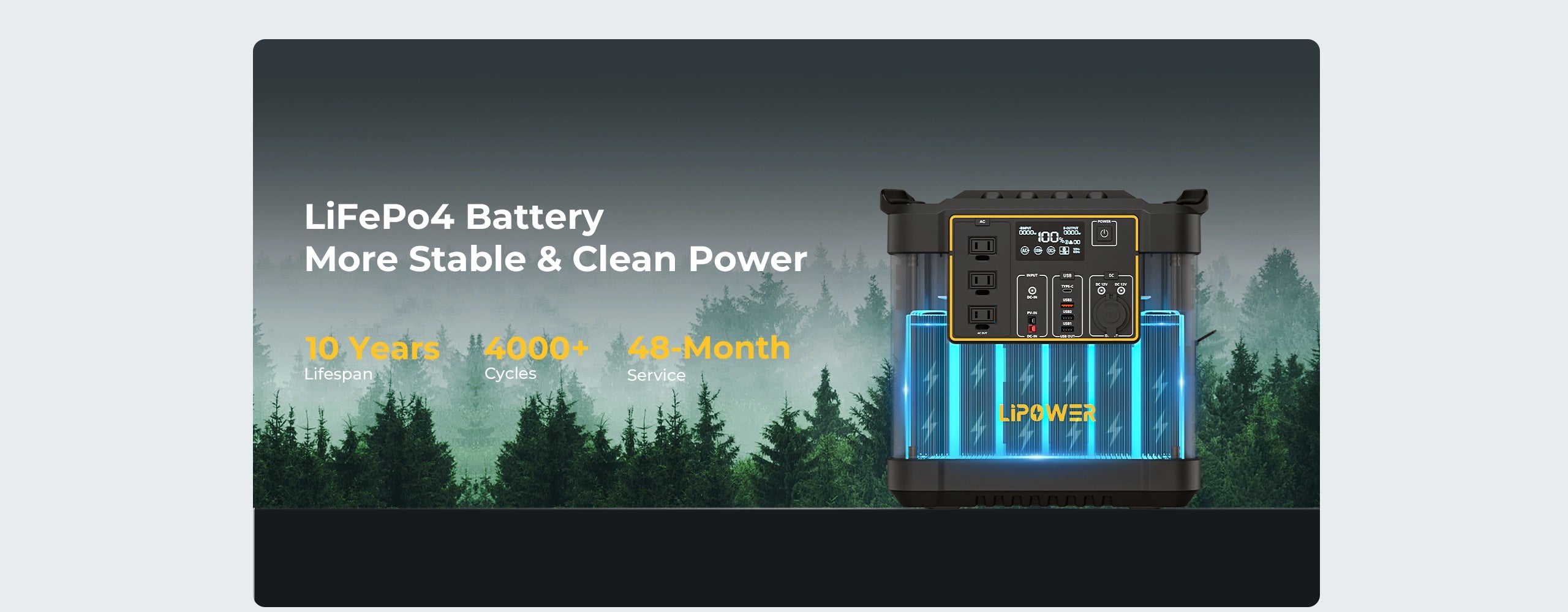 LiFePO4 battery portable power station with long lifespan and stable clean power