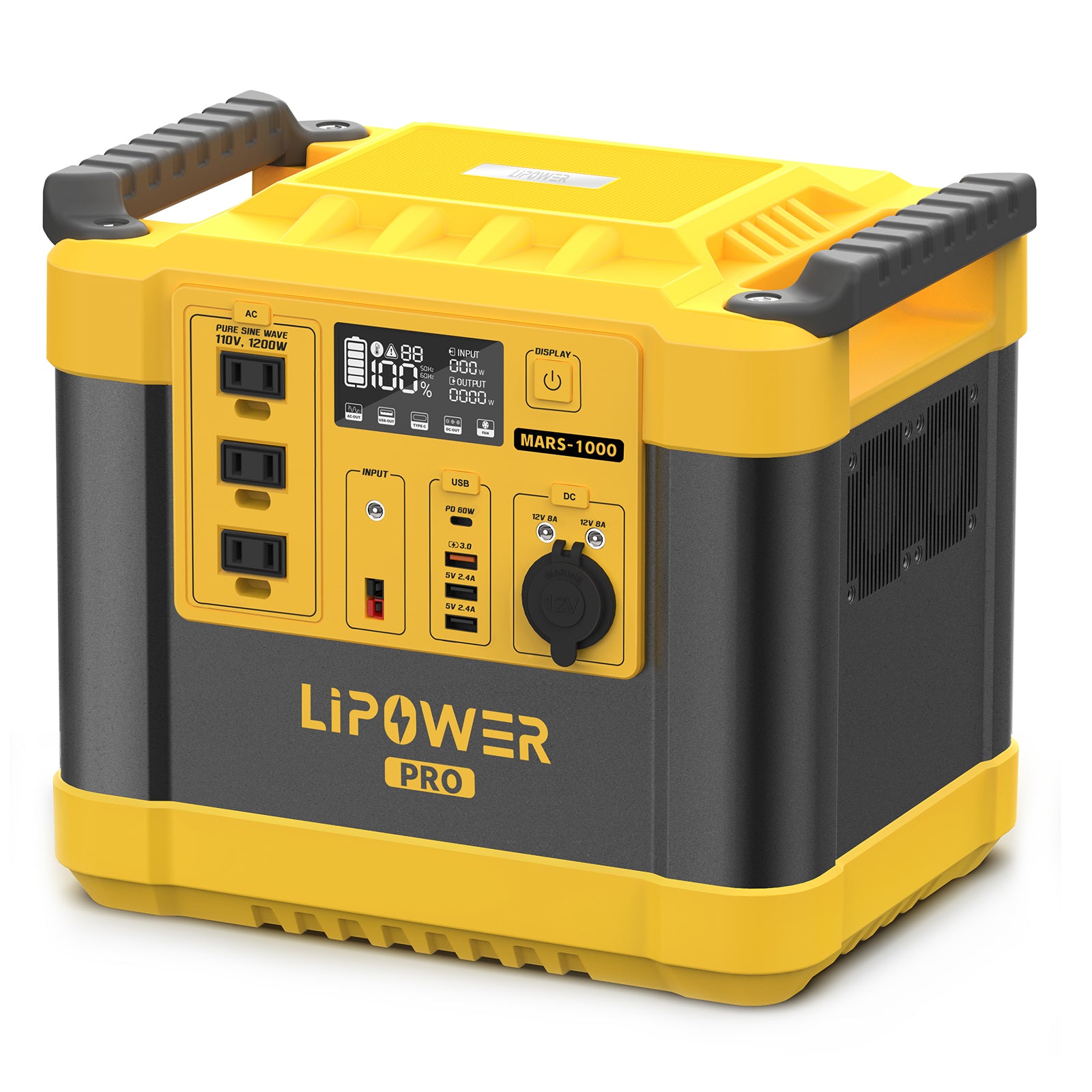 LIPOWER MARS-1000 PRO Tragbare LiFePO4-Powerstation 1120 Wh