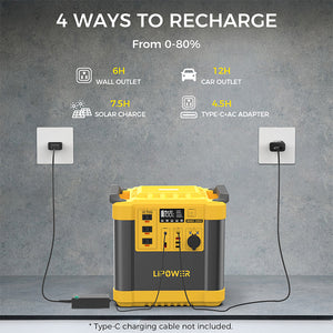 Portable Power Station 2000W LiFePO4 Battery LIPOWER MARS-2000