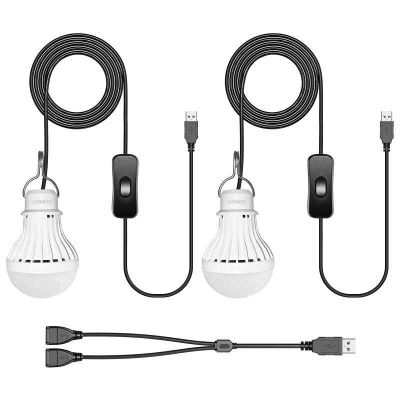 LIPOWER USB-Campinglaterne LED-Notleuchte 5W, Warmweiß 